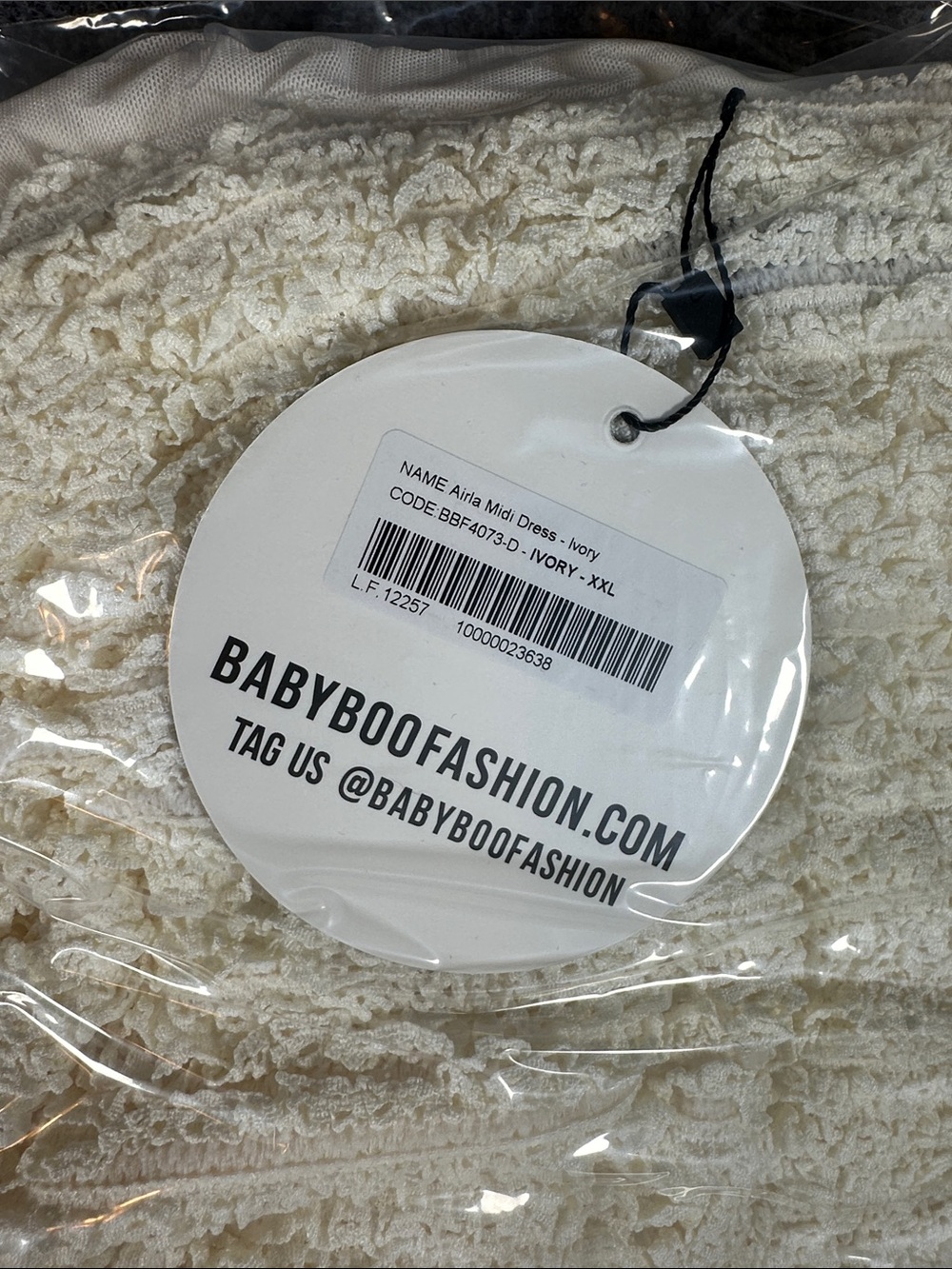 Babyboo Airla Midi Dress Ivory Women’s Size XXL NWT NIB - Picture 8 of 9